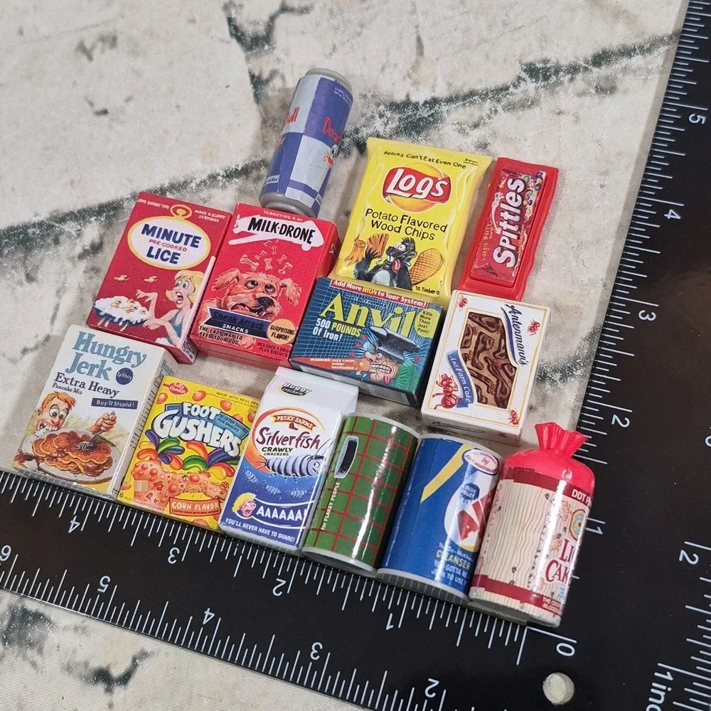 TOPPS Wacky Packages 3D minis Hungry Jerk Lice Cakes Dead Bull Spittles Lot 13